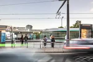 Visuel de tramway en mouvement